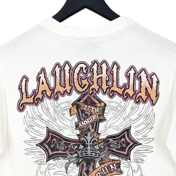 2009 LAUGHLIN RIVER RUN CROSS White Graphic T-Shirt Size S - Picture 14 of 16